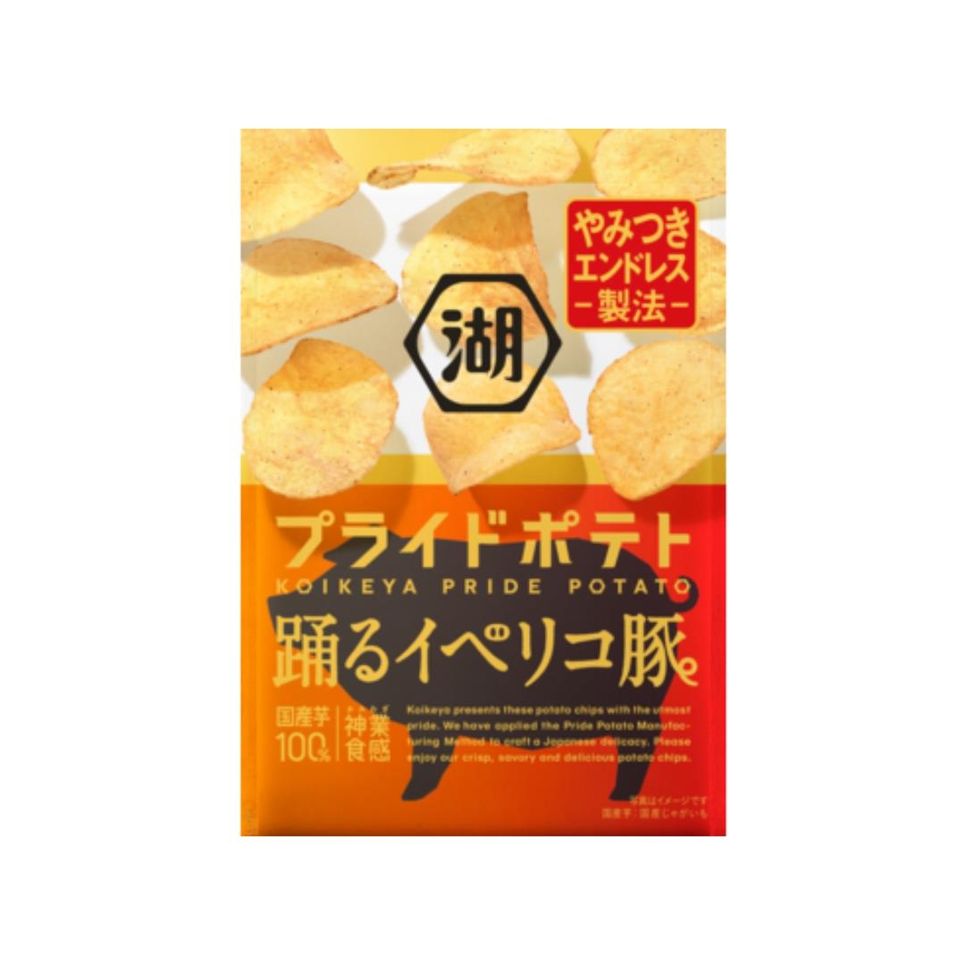 (Case) Koikeya Pride Potato Chips (Iberican Pork Flavour) プライドポテト 踊るイベリコ豚 55g*12