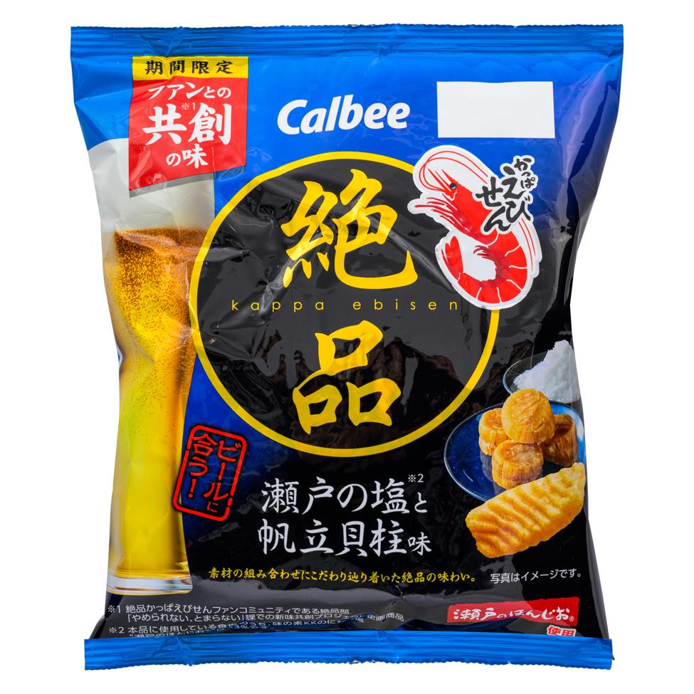 (Case) Calbee Zeppin Kappa Ebisen Shrimp Chips (Seto Salt & Scallop Flavour) 60g*12