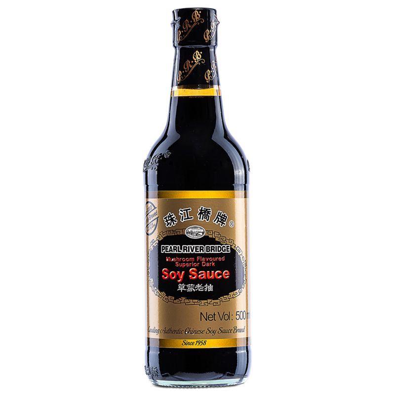 (Case) Pearl River Bridge Mushroom Flavoured Superior Dark Soy Sauce 珠江橋牌 草菰老抽 500ml*12