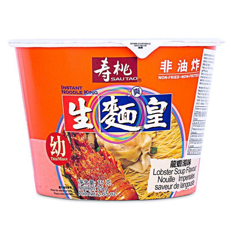 (Case) Sau Tao Instant Noodle King Thin Noodle Bowl (Lobster Flavour) 壽桃牌 生麵王碗麵 (龍蝦湯味) 75g*12