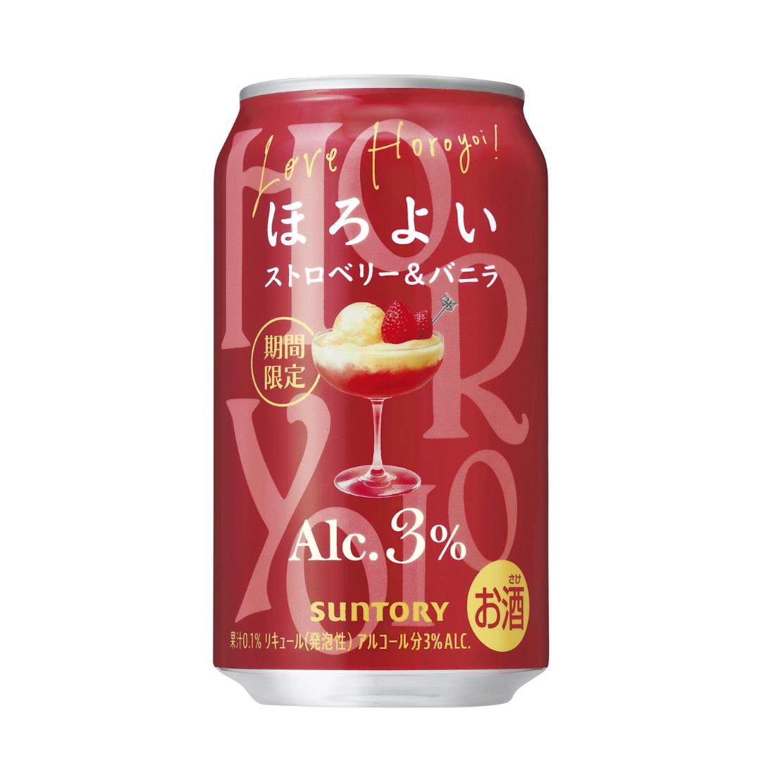 Suntory Horoyoi Cocktail Strawberry & Vanilla Chuhai Spritzer ほろよい ストロベリー&バニラ (ABV 3.0%) 24 x 350ml