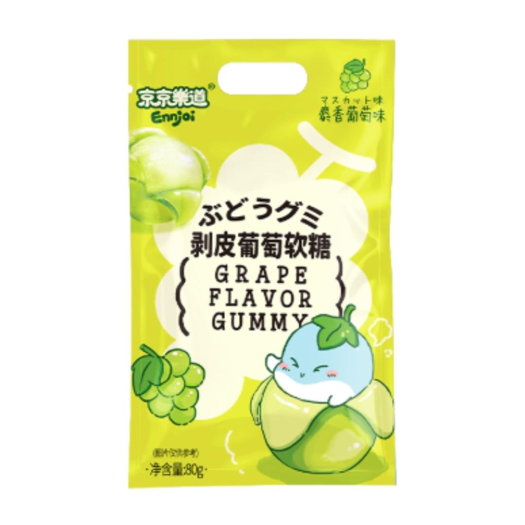 (Case) Jing Jing Le Dao Peelable Grape Flavour Gummy 京京樂道 剝皮葡萄軟糖 80g*30