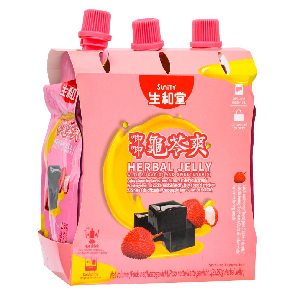 (Case) Sunity Herbal Jelly Drink (Litchi & Honey) 生和堂 唧唧龜苓爽 (荔枝蜂蜜) 253g*36