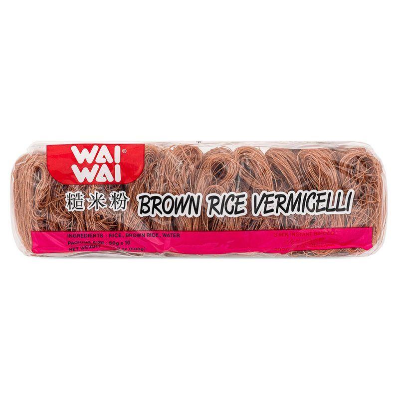 (Case) Wai Wai 3 Minutes Instant Bihoon Brown Rice Vermicelli 三分鐘快熟糙米粉 500g*24