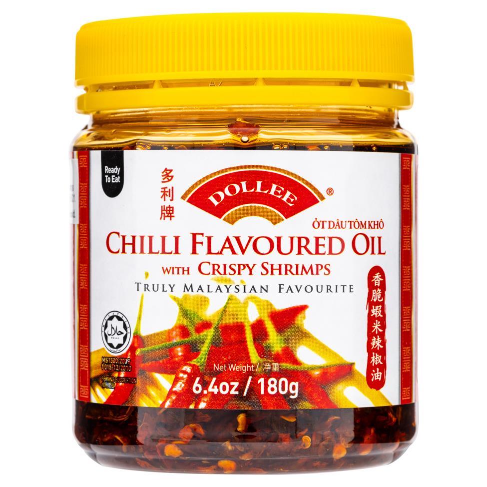 (Case) Dollee Chilli Flavoured Oil with Crispy Shrimps 多利牌 香脆蝦米辣椒油 180g*12