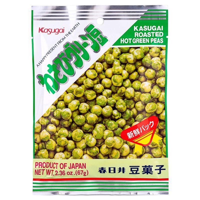 (Case) Kasugai Roasted Hot Green Peas (Wasabi) わさびグリーン豆 67g*12*2
