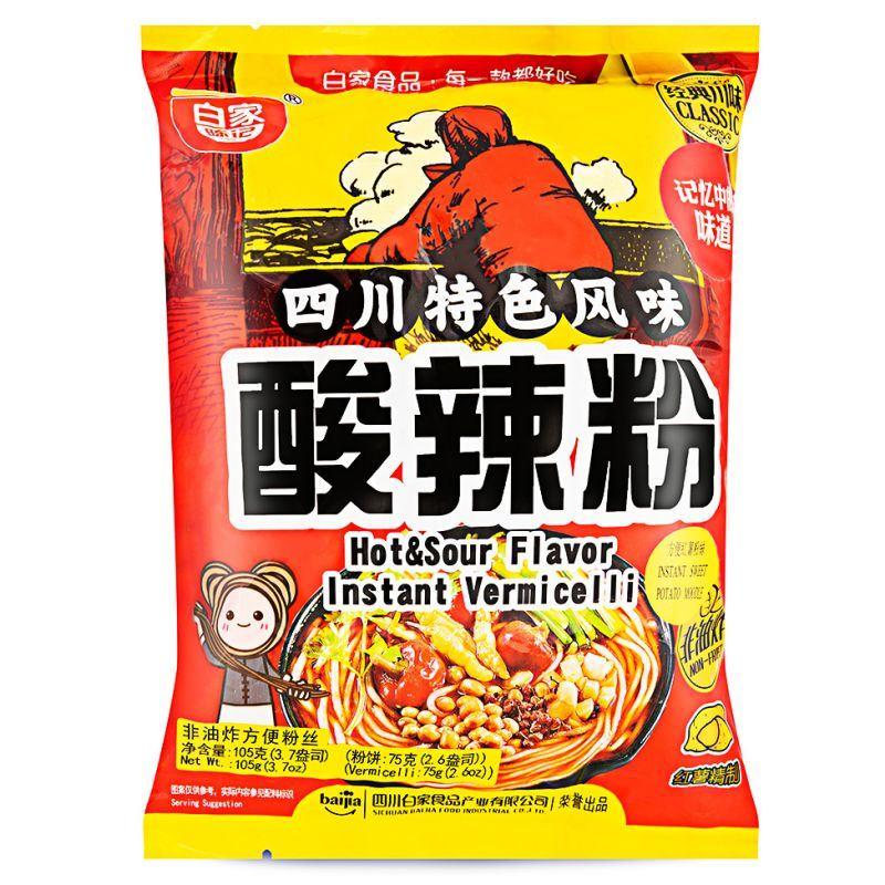 Bai Jia Hot & Sour Flavour Instant Potato Vermicelli 白家陳記 酸辣粉 20 x 105g