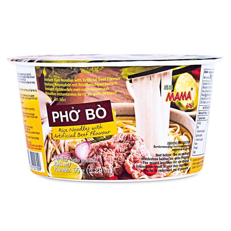 (Case) Mama Pho Bo Instant Rice Noodle Bowl (Artificial Beef Flavour) 65g*24