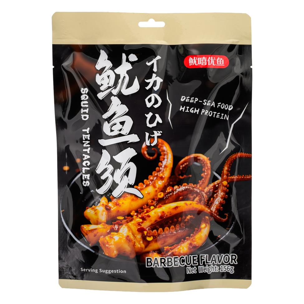 Youxi Youyu Squid Tentacles Barbecue Flavour 魷嘻優魚 魷魚鬚 (燒烤味) 30 x 156g