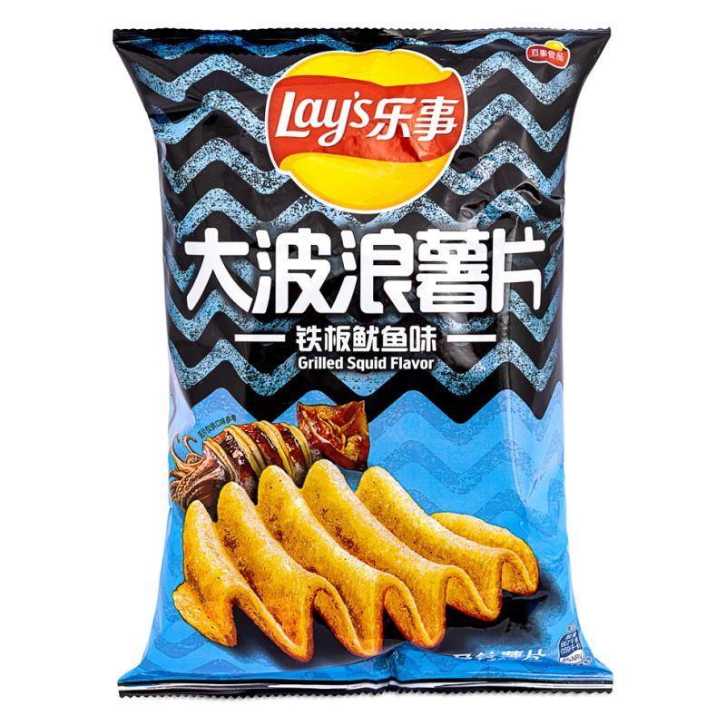 (Case) Lay's Potato Chips (Grilled Squid Flavour) 樂事 大波浪薯片 (鐵板魷魚味) 70g*22