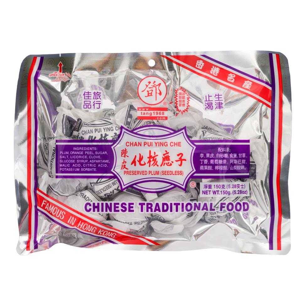 Tang Hoi Moon Kee Chan Pui Ying Che Preserved Plum (Seedless) 鄧海滿記 陳皮化核應子 30 x 150g