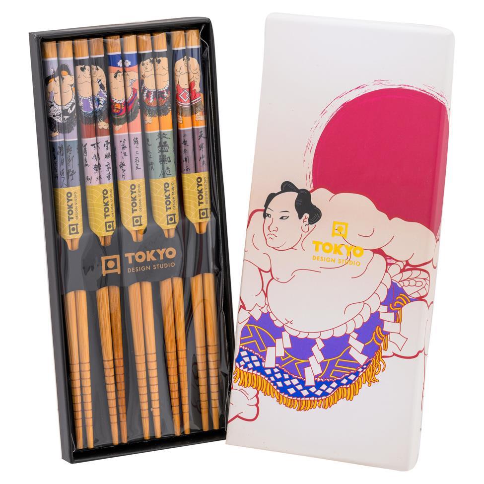 (Case) Tokyo Design Studio Wooden Chopsticks 5 Pairs Set (Sumo)*10