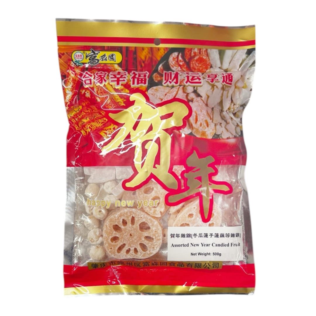 (Case) Fu Sen Yuan Assorted New Year Candied Fruit 富森園 賀年雜錦 (冬瓜蓮子蓮藕等雜錦) 500g*30