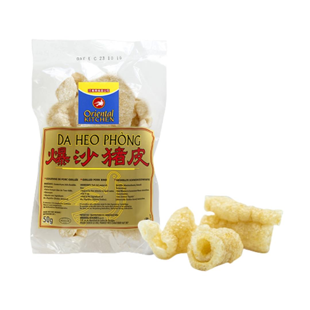 Oriental Kitchen Grilled Pork Rind Gratons 萬興 爆沙豬皮 25 x 100g