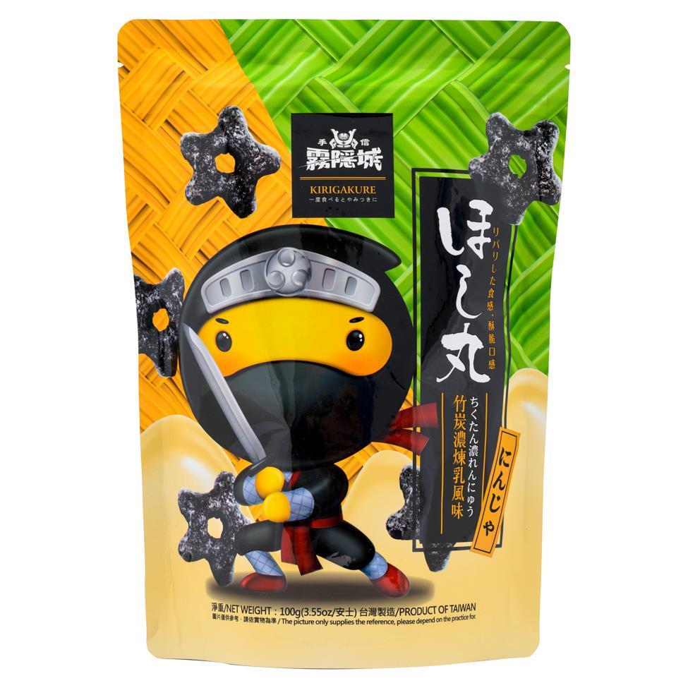 (Case) Kirigakure Cookies (Charcoal Condensed Milk Flavour) 霧隱城 竹炭濃煉乳風味 100g*15