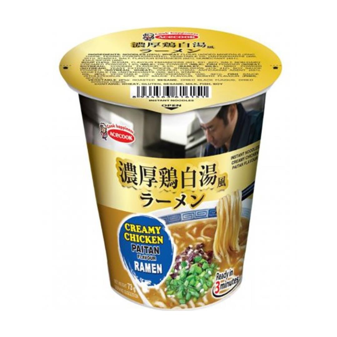 Acecook Ippin Ramen Cup (Creamy Chicken Patian Flavour) 逸品 濃厚雞白湯風ラーメン杯面 16 x 73g