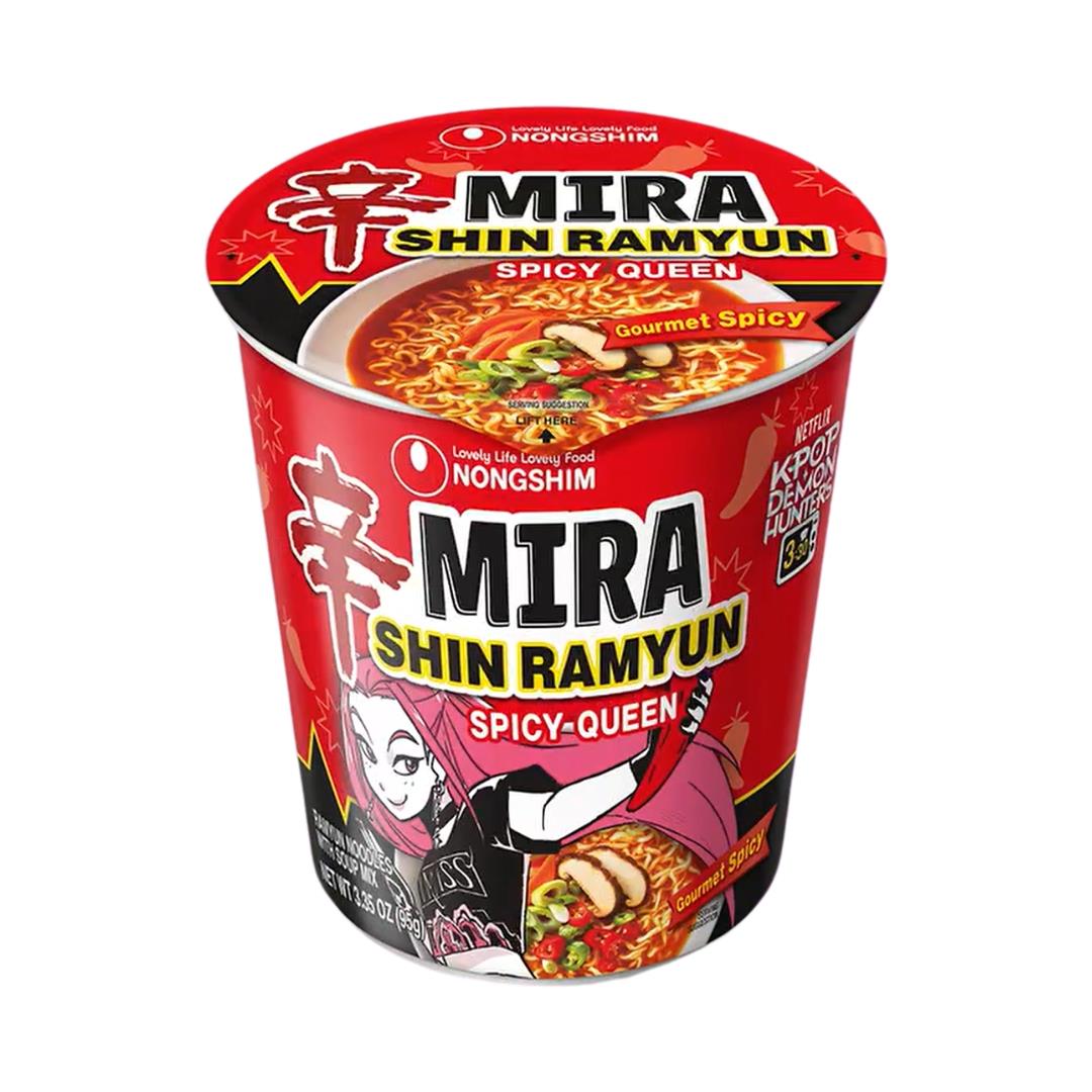 Nongshim K-pop Demon Hunters Mira Shin Ramyun Spicy Queen Cup Noodle (Gourmet Spicy) 12 x 68g