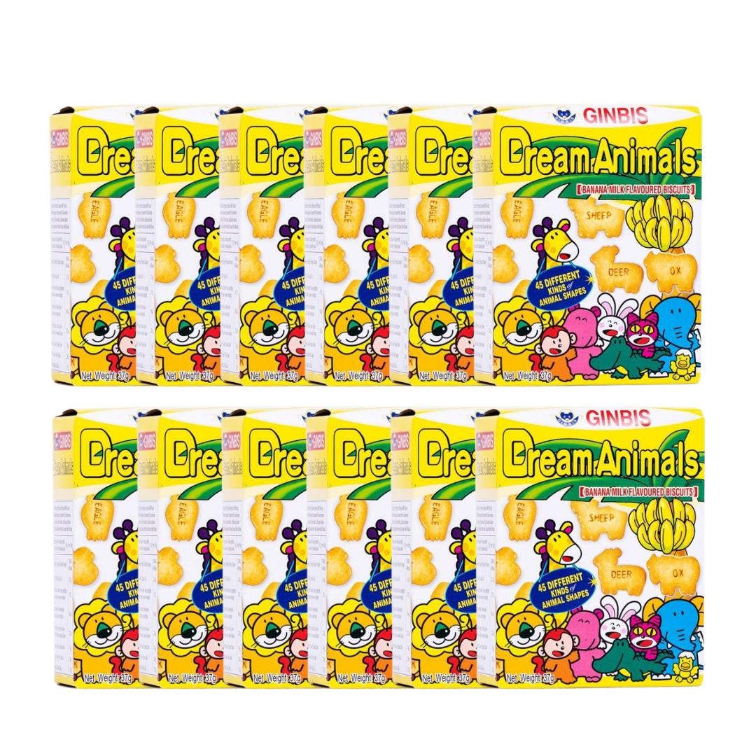 Ginbis Dream Animals Biscuits (Banana Milk Flavour) 12 x 37g