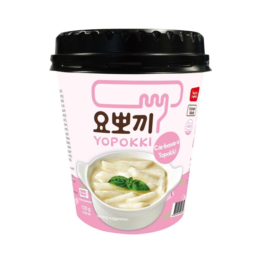 Young Poong Yopokki Carbonara Topokki (Rice Cake) Cup 卡邦尼炒年糕 (杯) 6 x 120g