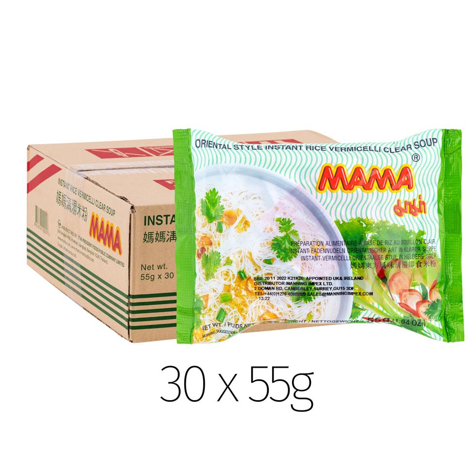 (Case) Mama Oriental Style Instant Rice Vermicelli Clear Soup 媽媽 東方風味清湯即食米粉 55g*30