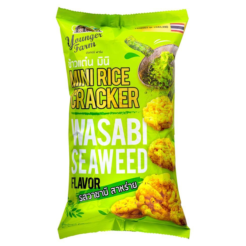 (Case) Younger Farm Mini Rice Cracker (Wasabi Seaweed Flavour) 60g*24