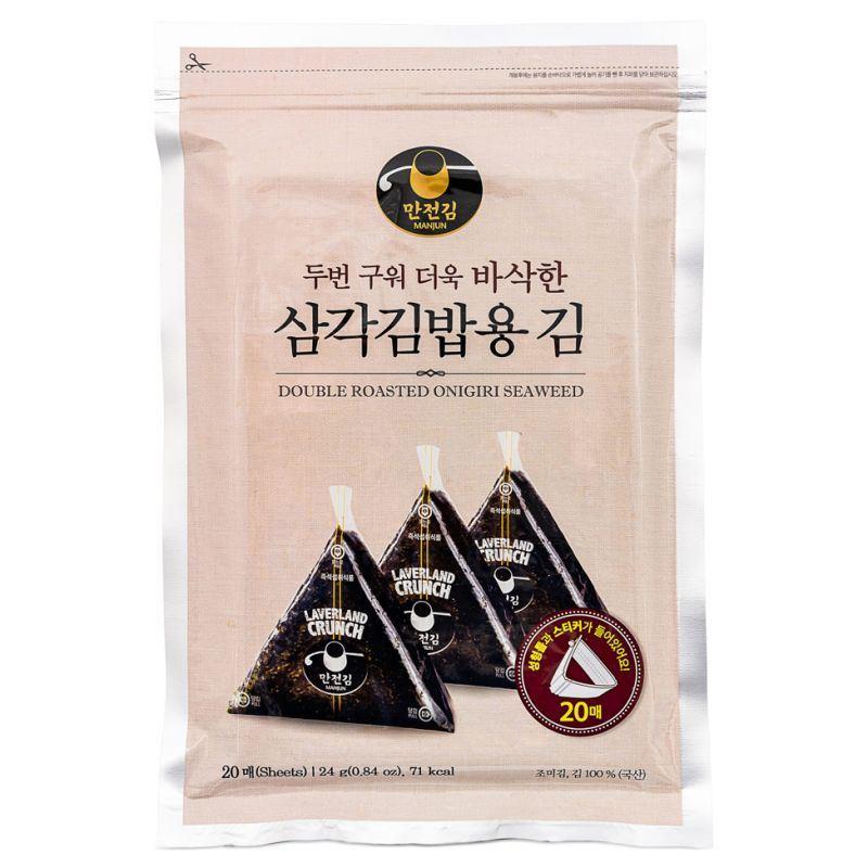 (Case) Manjun Double Roasted Onigiri Seaweed 삼각김밥용김 24g (20 Sheets)*20
