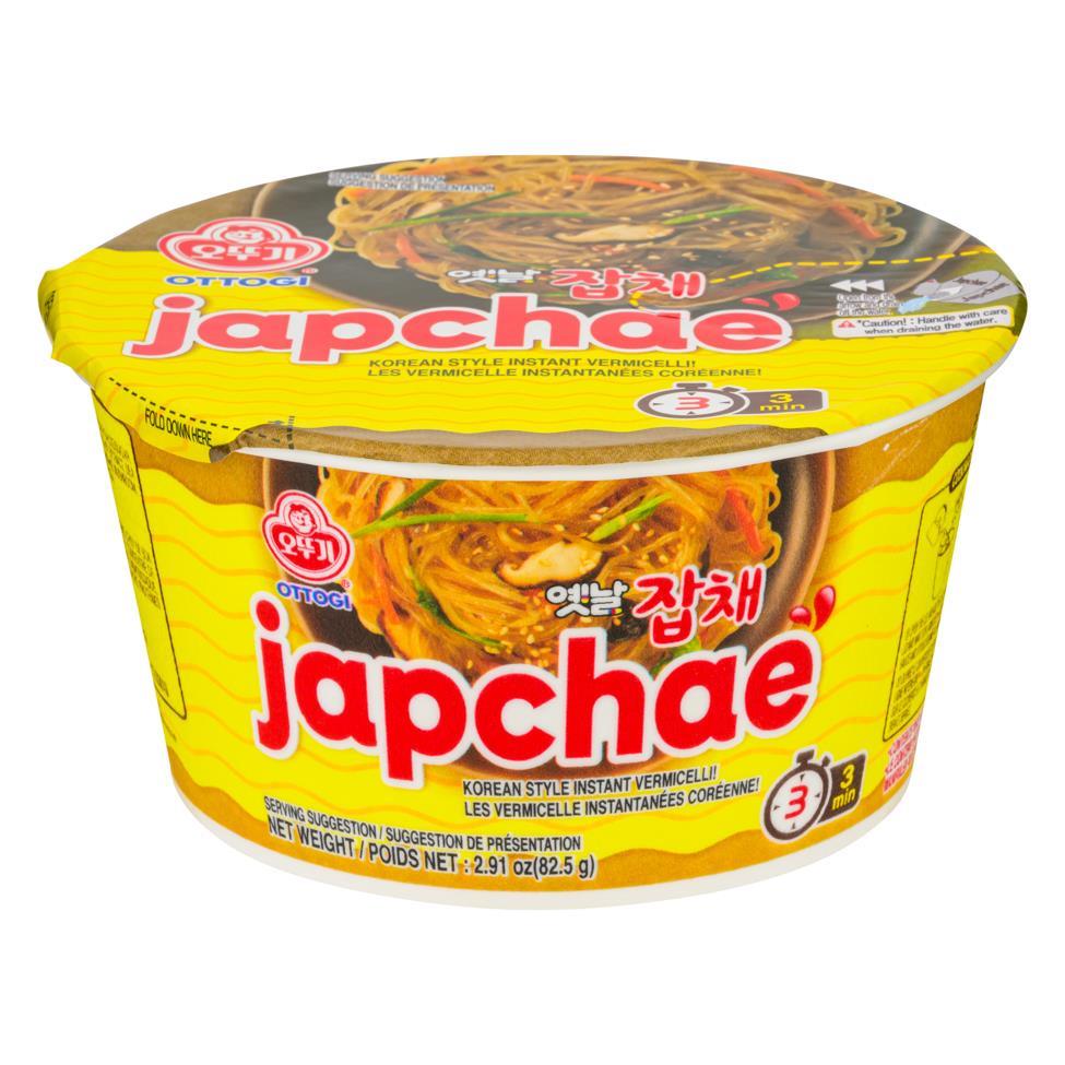 (Case) Ottogi Instant Japchae Korean Style Instant Vermicelli (Bowl) 82.5g*12