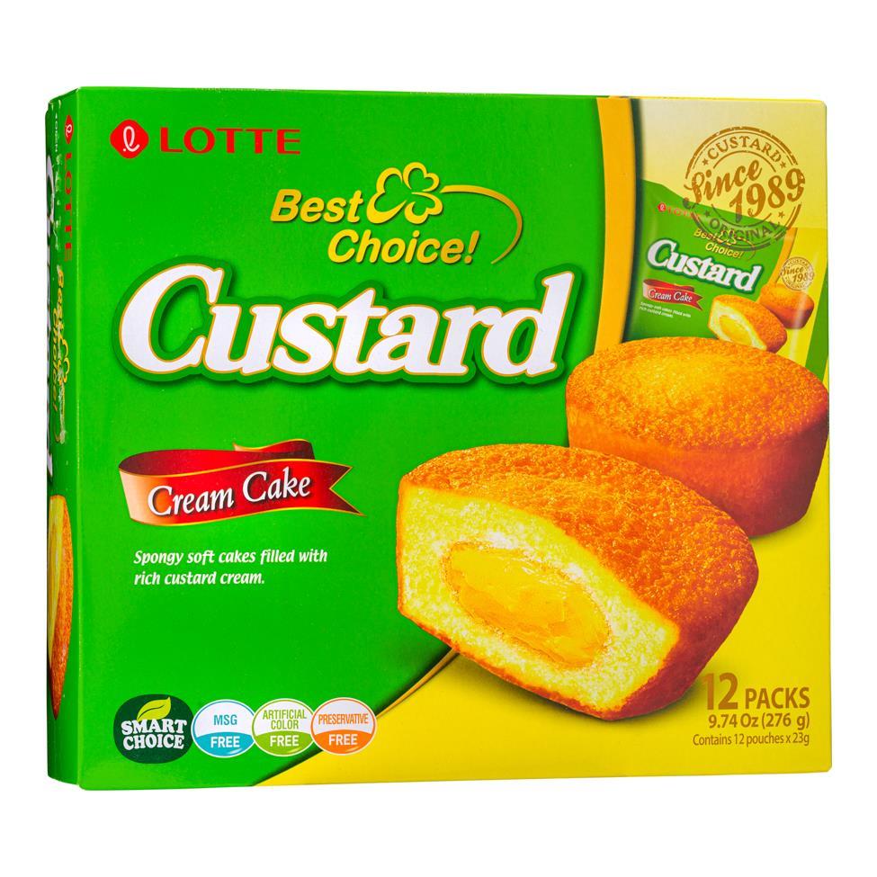 (Case) Lotte Custard Cream Cake (12 pcs) 276g*8