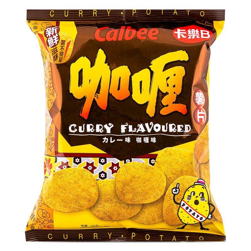 (Case) Calbee Curry Flavoured Potato Chips 卡樂B 咖喱味薯片 55g*24
