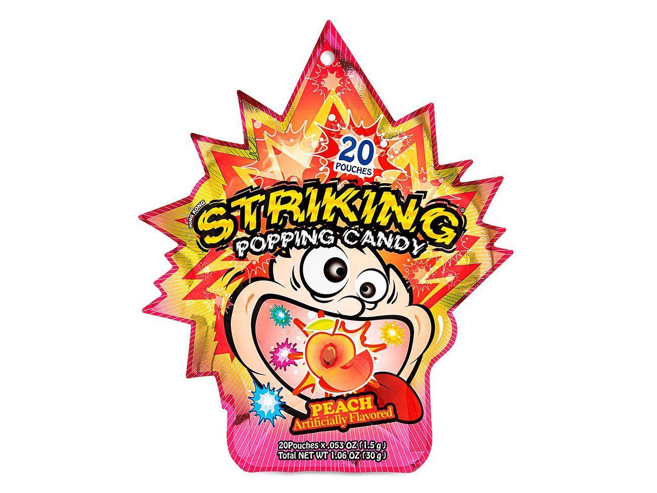 (Case) Striking Popping Candy (Peach) 索勁 桃味爆炸糖 30g*48