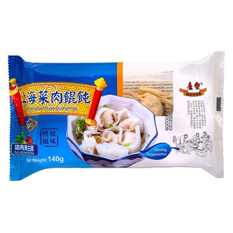 ❄️ Honor Shanghai Style Dumplings (Pork with Green Bok Choy) 康樂 上海菜肉餛飩 (豬肉青白菜) 28 x 140g