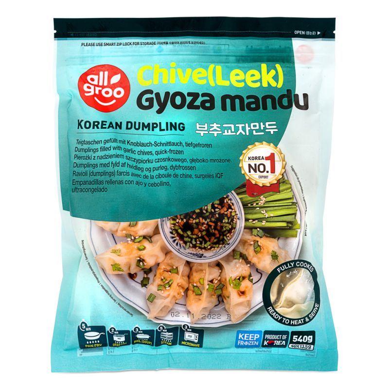 ❄️ Allgroo Chive (Leek) Gyoza Mandu Korean Dumpling 부추교자만두 12 x 540g
