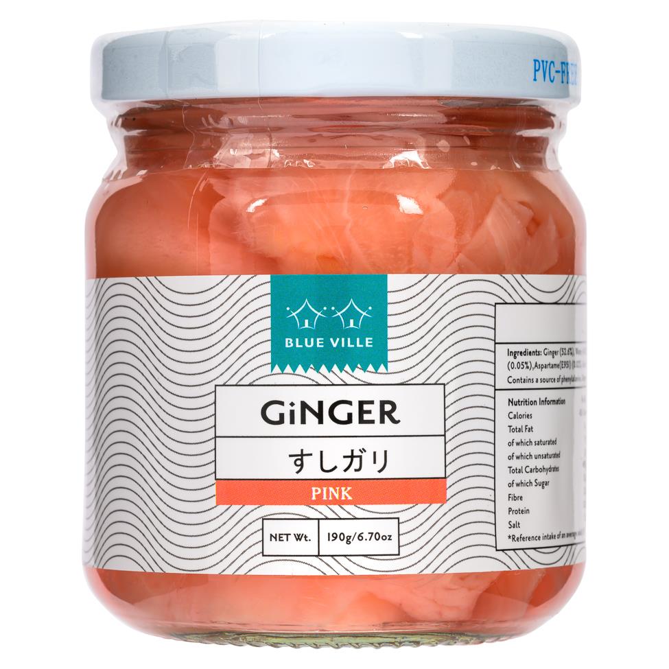 Blue Ville Sliced Ginger 12 x 190g