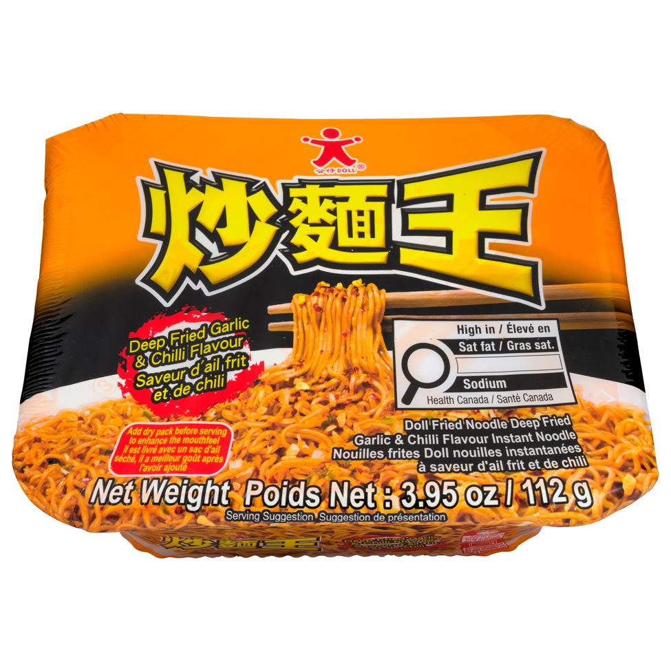 (Case) Doll Fried Noodle (Deep Fried Garlic & Chilli Flavour) 112g*12