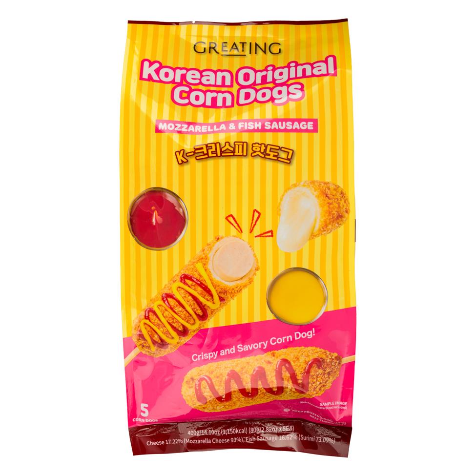 ❄️ h'_Cook Korean Original Mozzarella and Fish Sausage Corn Dog 12 x 400g (5 pcs)