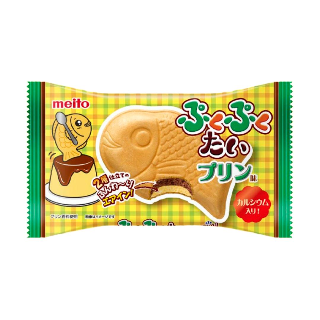 Meito Pukupuku Tai Monaka Fish Shape Wafer (Pudding) ぷくぷくたい プリン味 10 x 16.8g