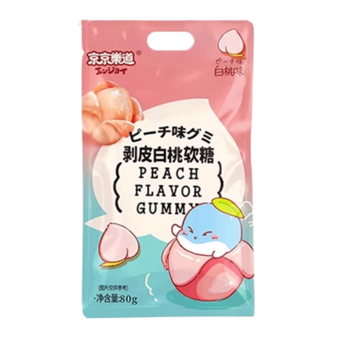 (Case) Jing Jing Le Dao Peelable Peach Flavour Gummy 京京樂道 剝皮白桃軟糖 80g*30