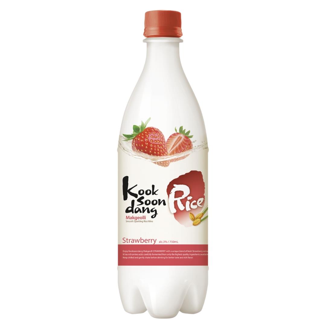 (Case) Kooksoondang Strawberry Rice Makgeolli Sparkling Rice Wine (ABV 3%) 750ml*20