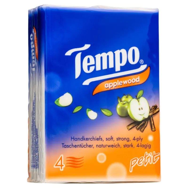 (Case) Tempo 4-ply Handkerchief Petit (Apple Wood) 迷你蘋果木香味紙手巾 *36*10
