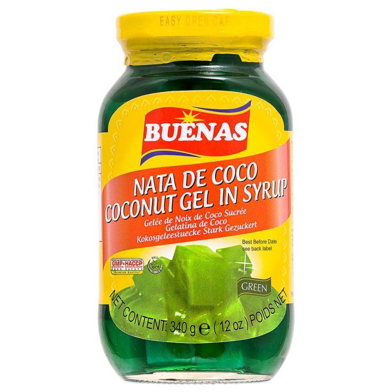Buenas Nata de Coco Coconut Gel in Syrup (Green) 24 x 340g