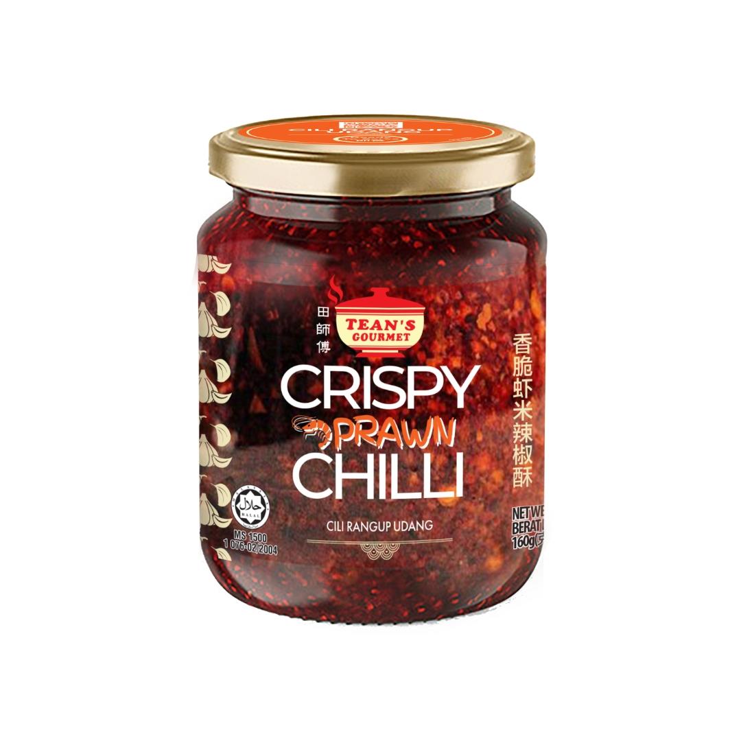 Tean's Gourmet Crispy Prawn Chilli 田師傅 香脆蝦米辣椒酥 12 x 160g