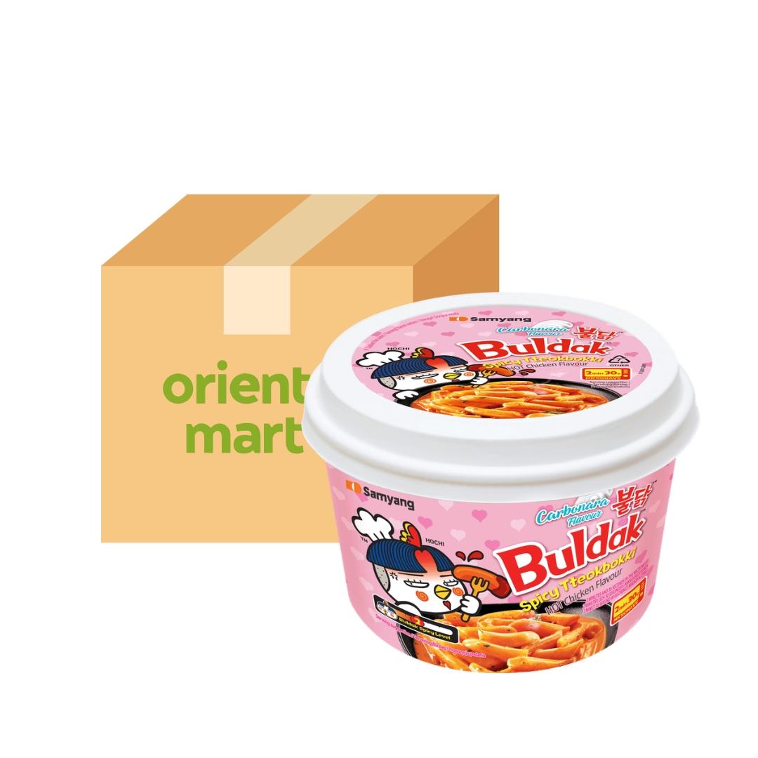 Samyang Buldak Hot Chicken Flavour Tteokbokki Bowl (Carbonara) 16 x 179g