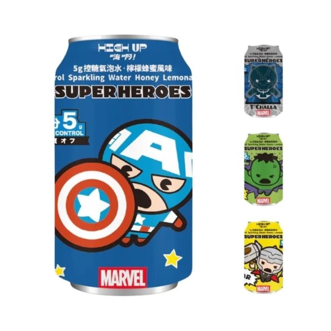 High Up! Marvel Sugar Control Sparkling Water (Honey Lemonade Flavour) 嗨啊! 漫威Q版英雄控糖氣泡水 (檸檬蜂蜜風味) 24 x 330ml
