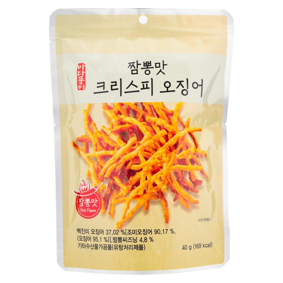 Arawoom Fried Sea Crispy Squid (Jjamppong Flavour) 짬뽕맛 크리스피 오징어 24 x 40g