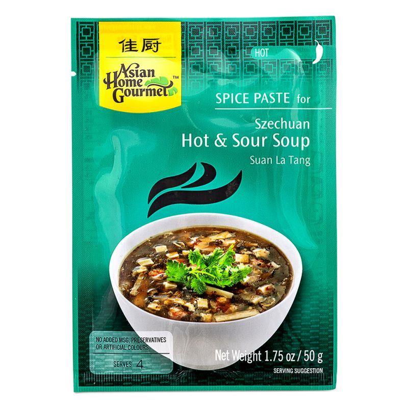 Asian Home Gourmet Spice Paste for Szechuan Hot & Sour Soup Suan La Tang (Hot) 12 x 50g