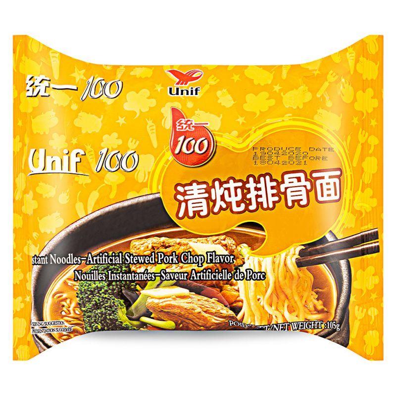 (Case) Unif 100 Instant Noodles (Artificial Stewed Pork Chop Flavour) 统一100 清炖排骨麵 105g*24