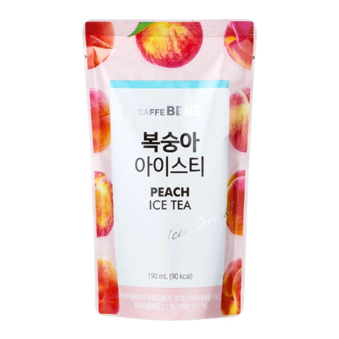 (Case) Caffebene Peach Ice Tea Pouch 190ml*10*5