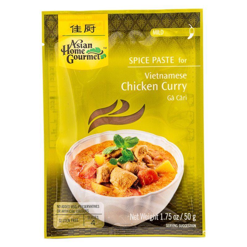 Asian Home Gourmet Spice Paste For Vietnamese Chicken Curry Ga Cari (Mild) 12 x 50g