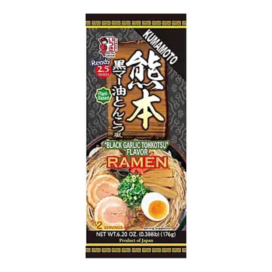 Itsuki Kumamoto Black Garlic Oil Tonkotsu Flavour Ramen 熊本黒マー油とんこつ風 ラーメン 12 x 176g