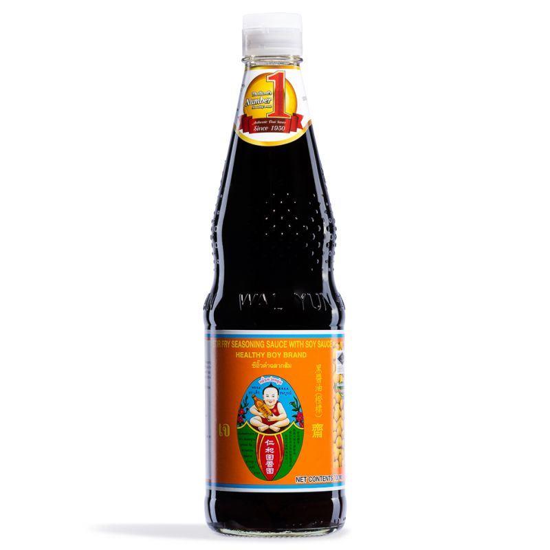 (Case) Dek Som Boon (Healthy Boy) Stir Fry Seasoning Sauce with Soy Sauce 肥兒標牌 黑醬油 (橙標) 700ml*12